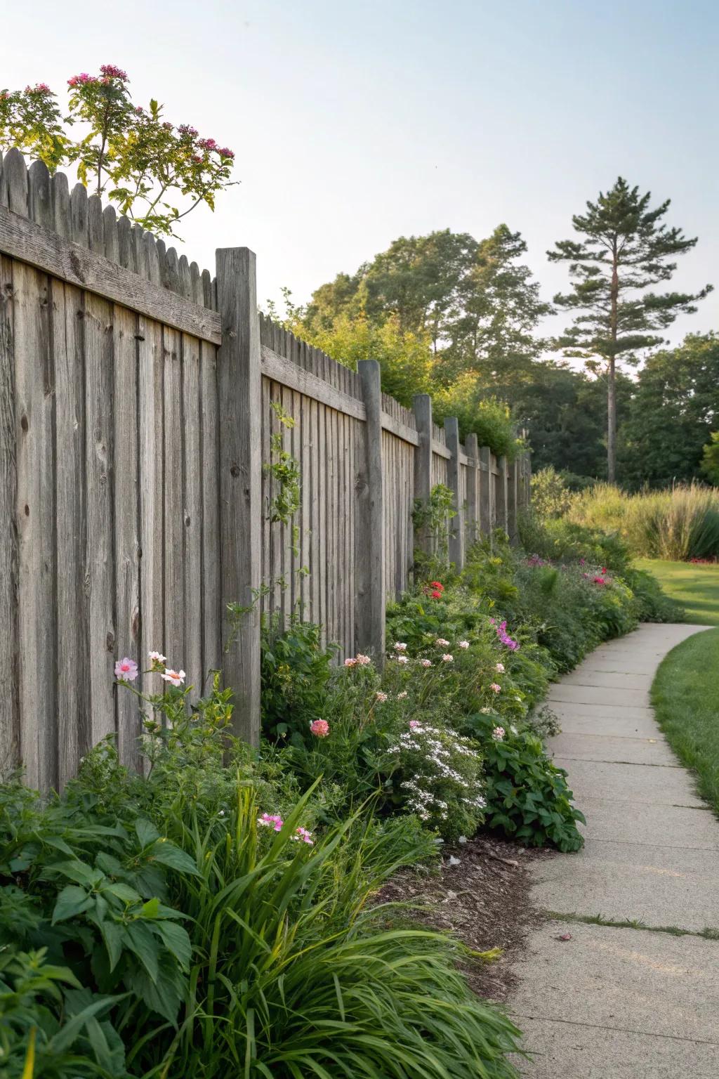 Privacy fences fashion a secluded and serene outdoor sanctuary.