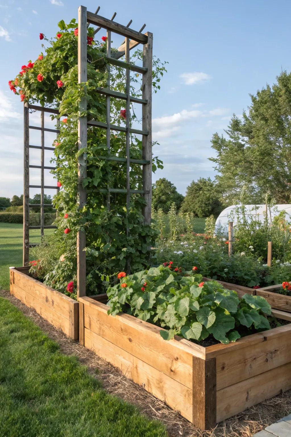Climbers add vertical appeal to your garden beds.
