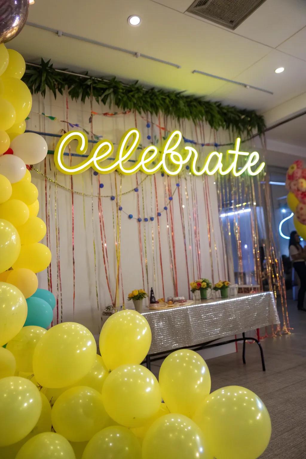 Luminescent mark with golden spheres for a lively decor.