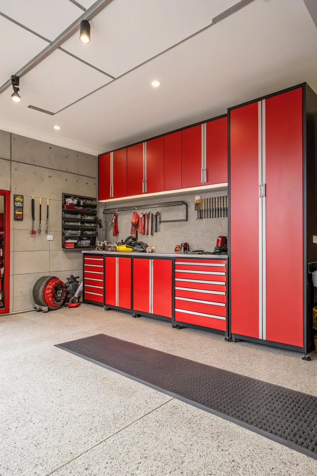 Bold hues give your garage more charm and vibrancy.
