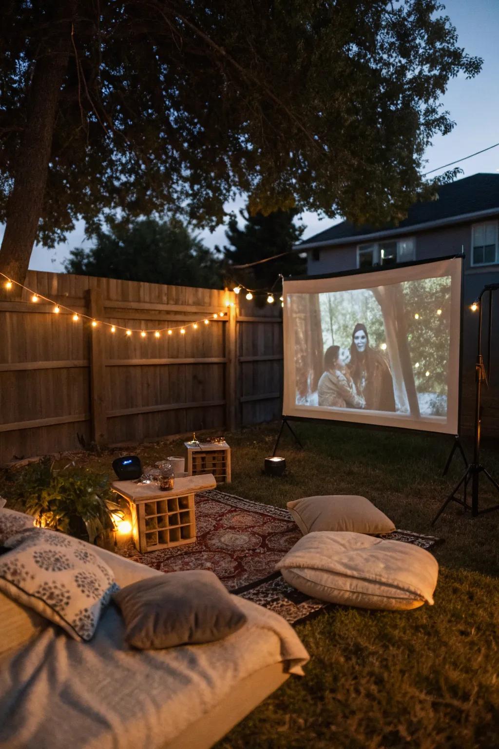 Enjoy a movie night under the stars with loved ones.