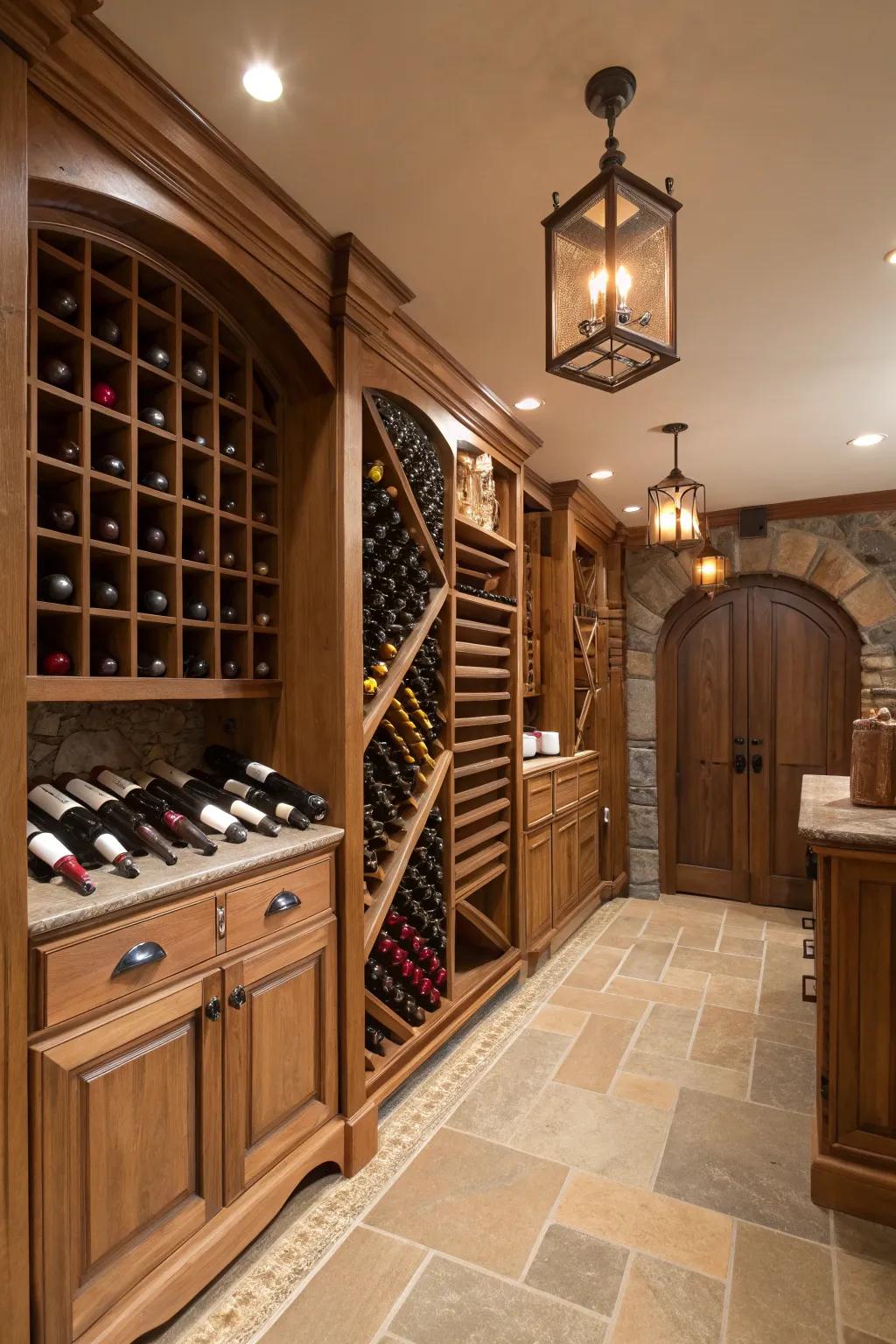 Keep and show off your wine selection in a posh setting.