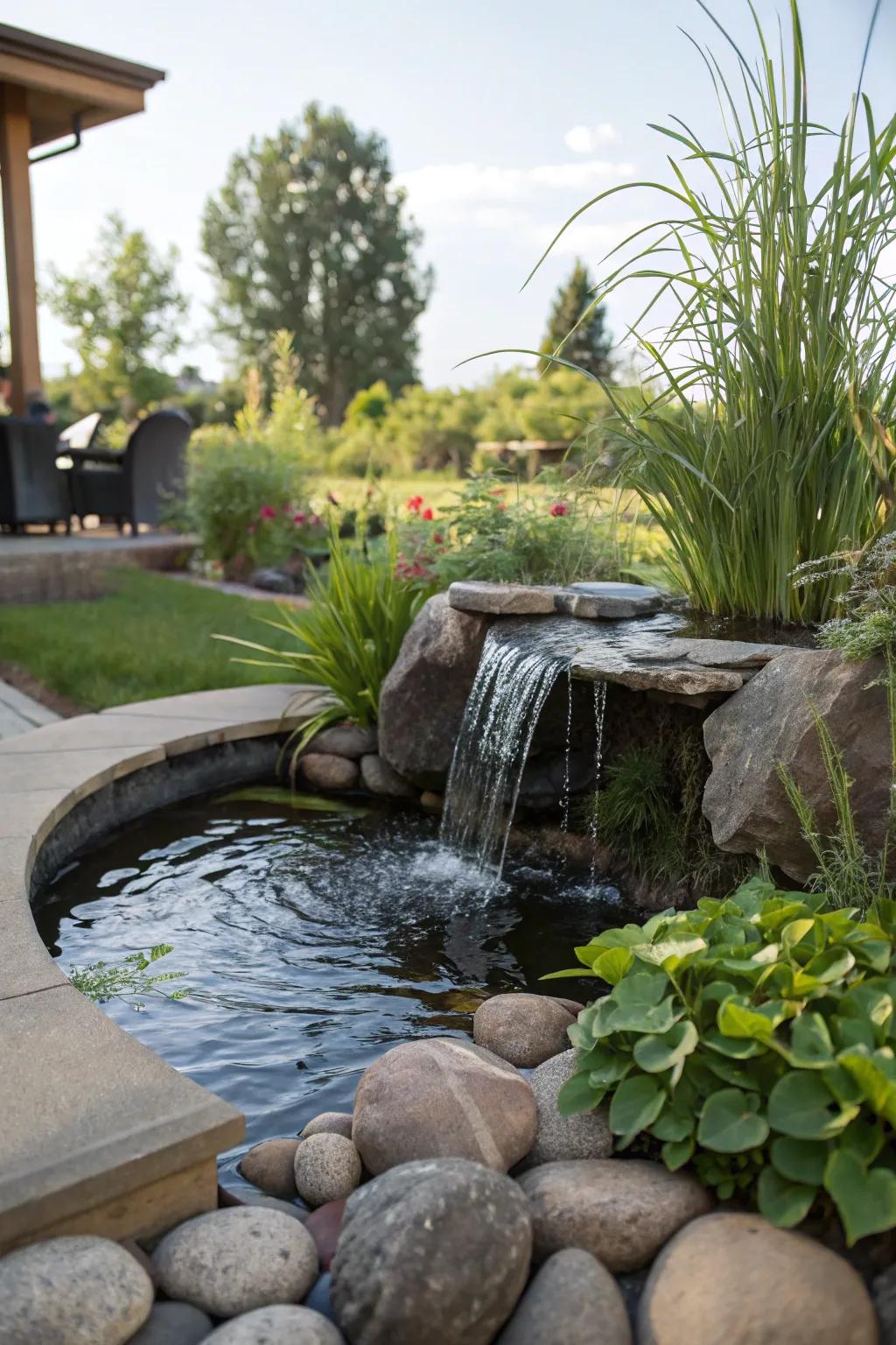 A compact design allows this above-ground pond to be a great addition to smaller areas.