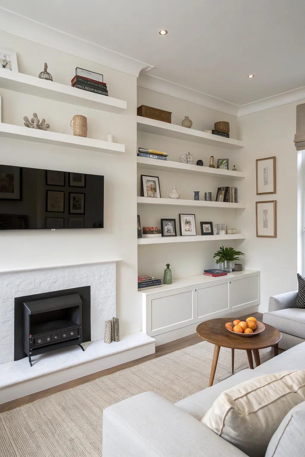 Opt for drifting racks to attain a minimalist sensation.