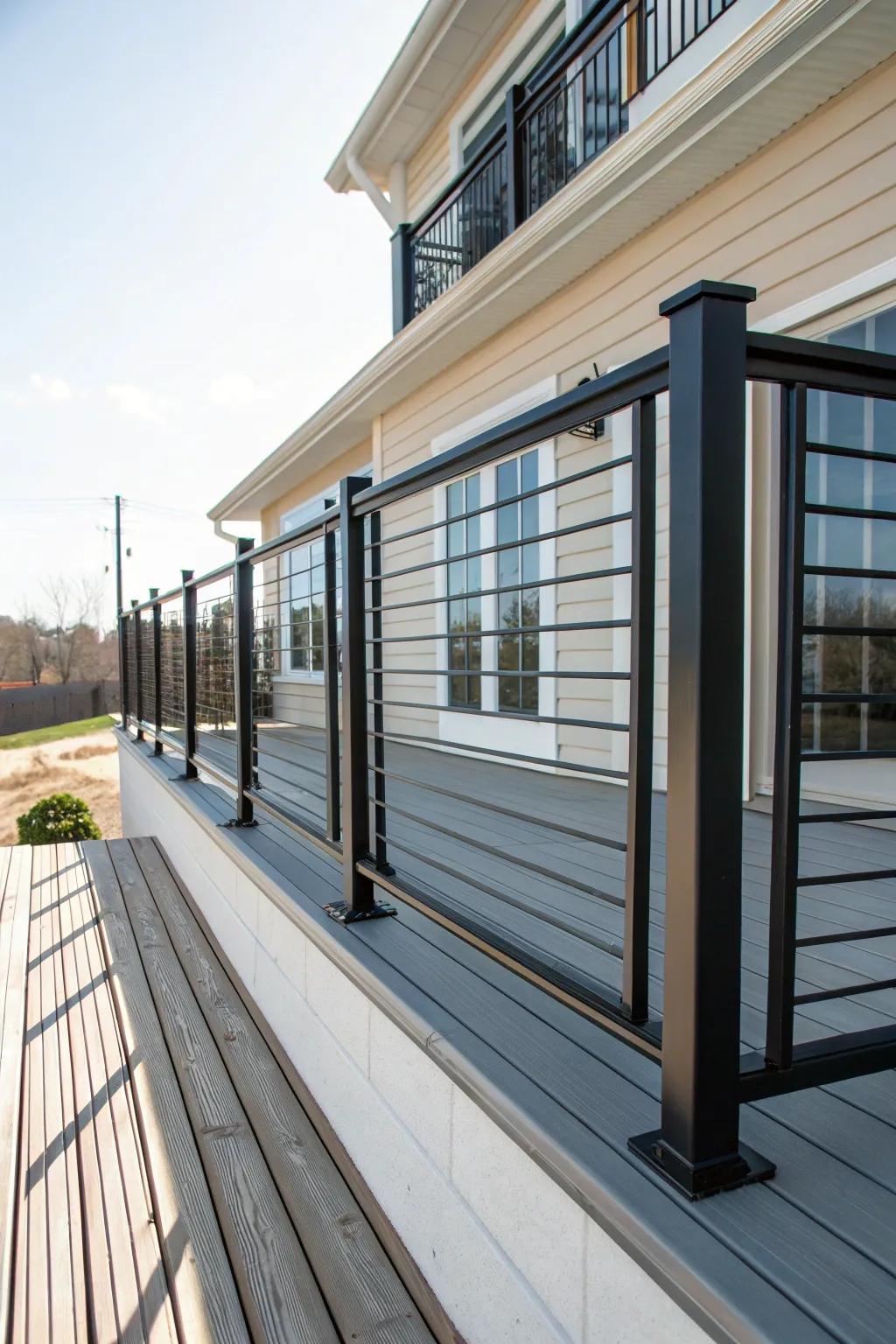 Bold black aluminum borders crafting a dramatic outdoor vista.