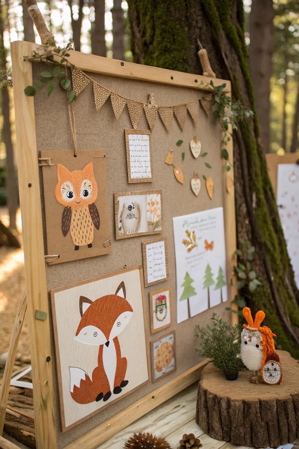 A delightful woodland scene featuring charming forest creatures.