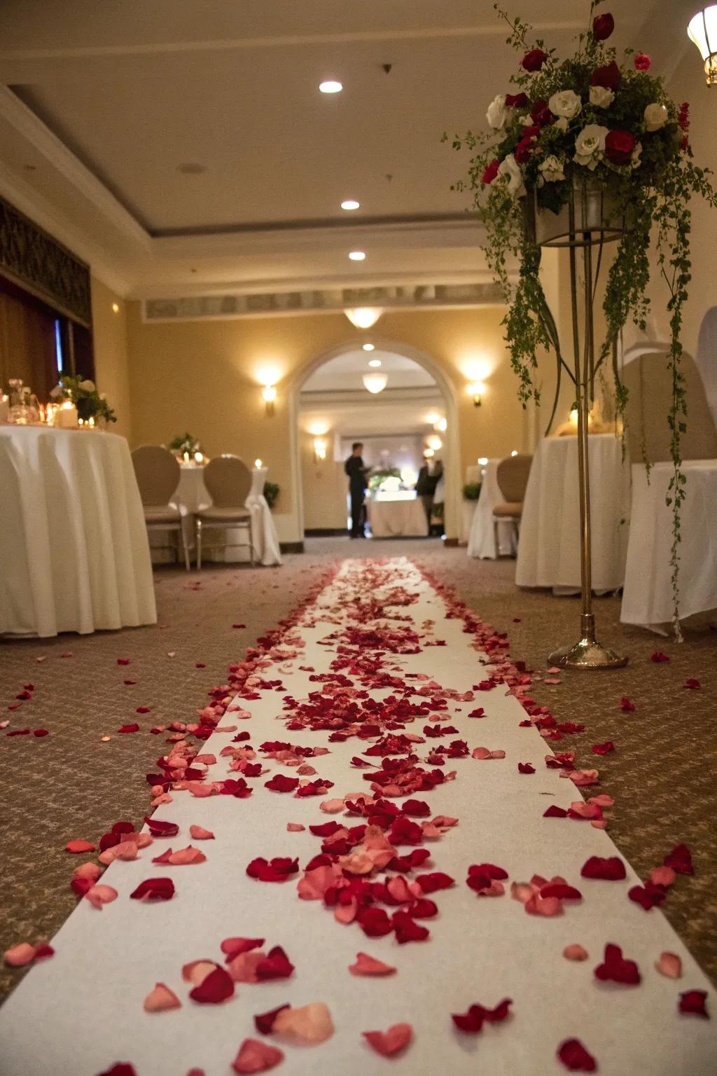 Guide your guests with a romantic pathway of petals.
