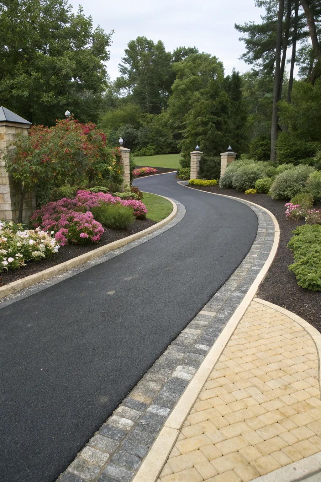 Two-toned borders give your driveway a polished look.