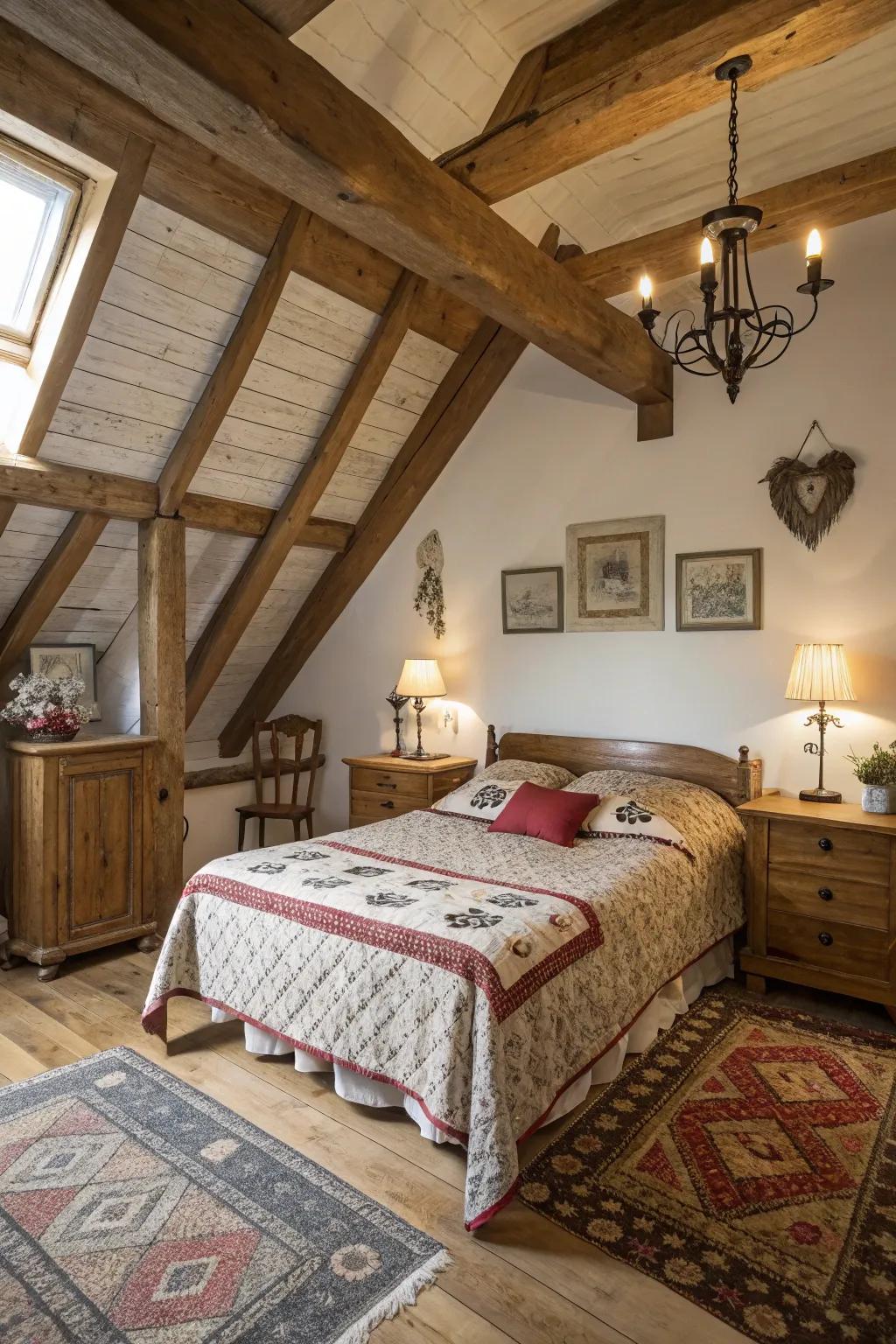 Country touches add warmth and uniqueness to your attic.