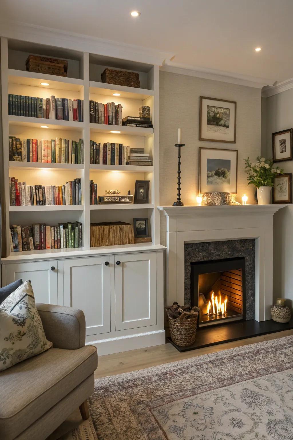 Accessible shelving can provide great storage options without making your space feel full.