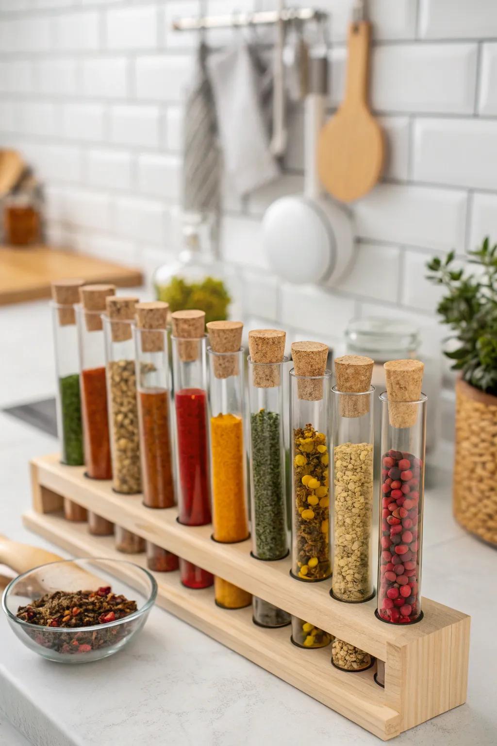 Sample tubes with spices or teas offer a fun treat.