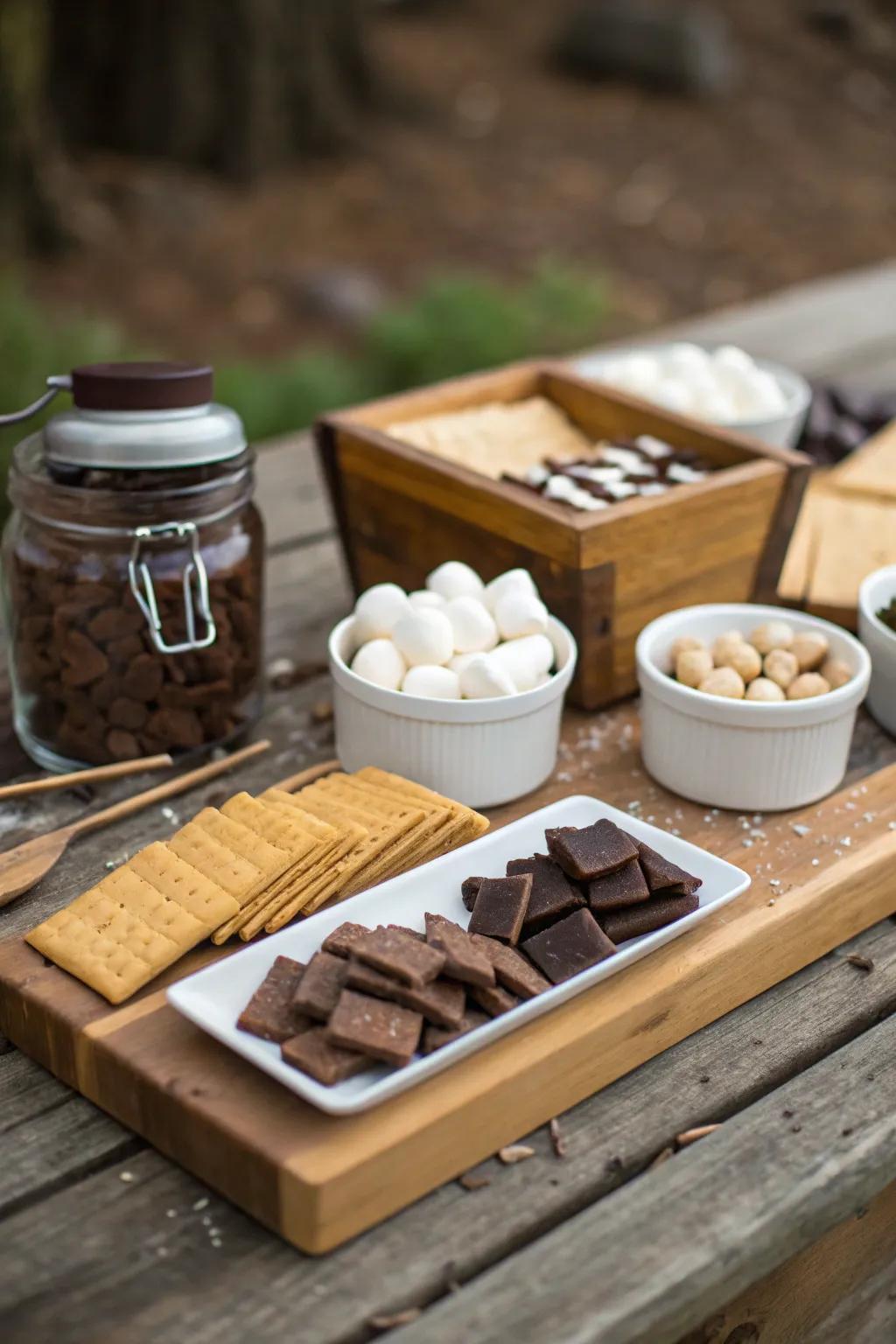 Please your guests with a customizable exquisite s’mores boutique.