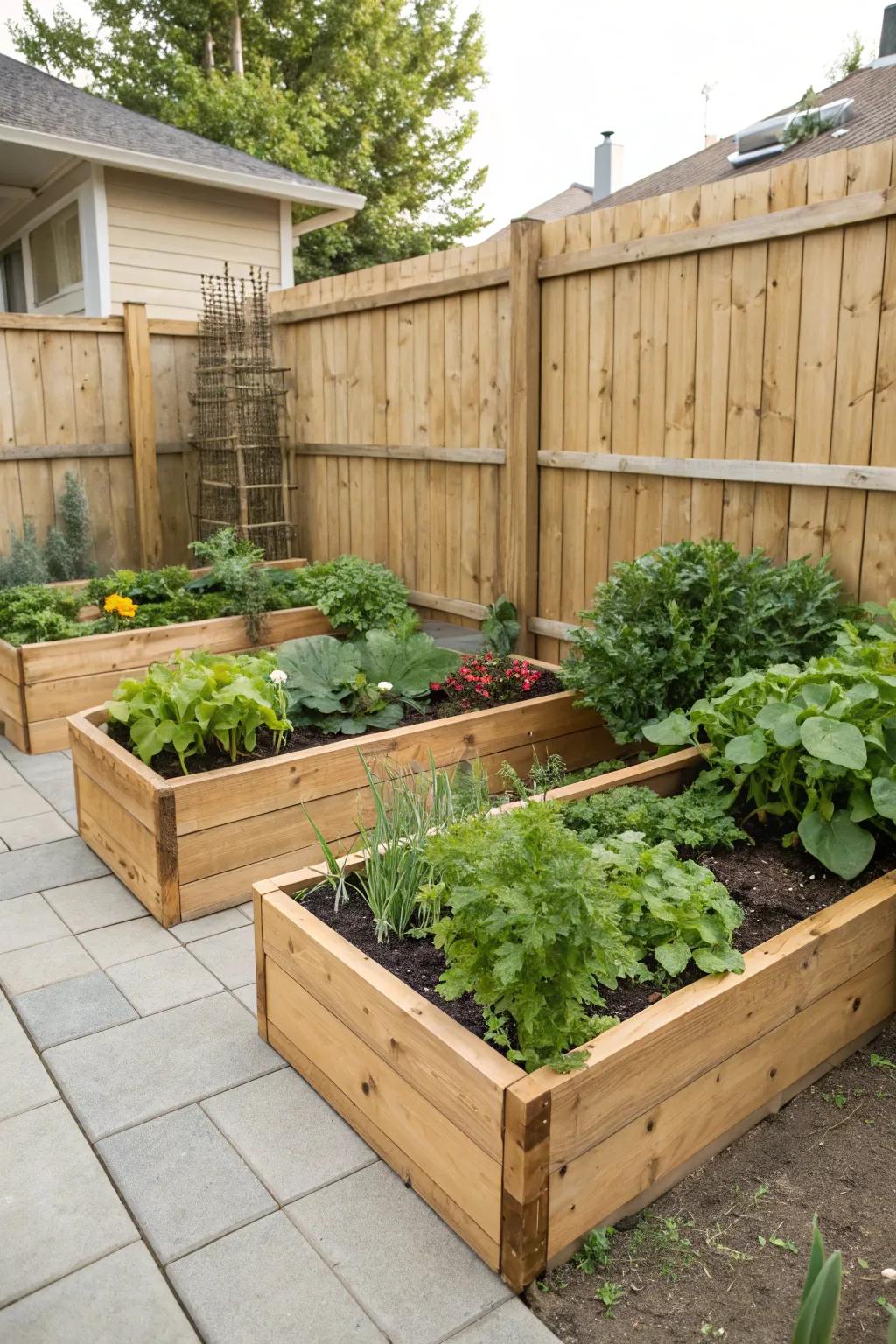Cultivate your personal assortment of herbs and veggies in a specified corner.