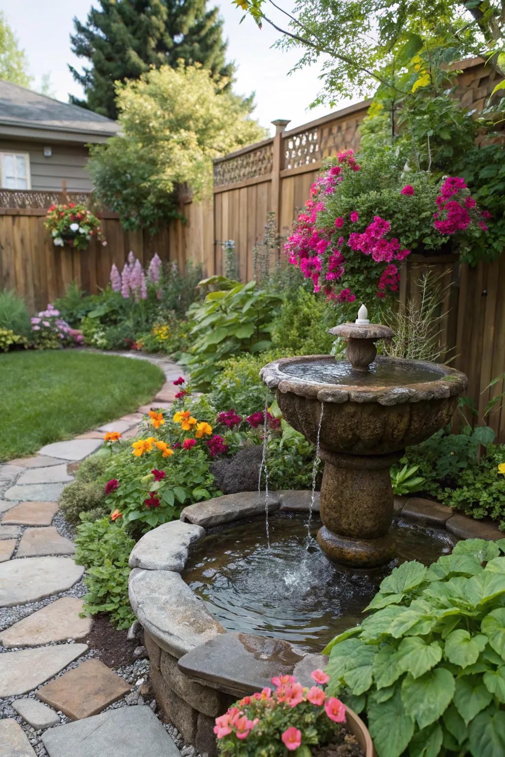 A serene DIY water feature brings calming sounds to your garden.