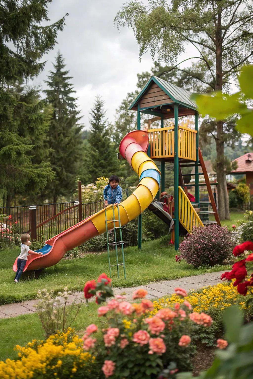 A twisting tube slide that promises thrills