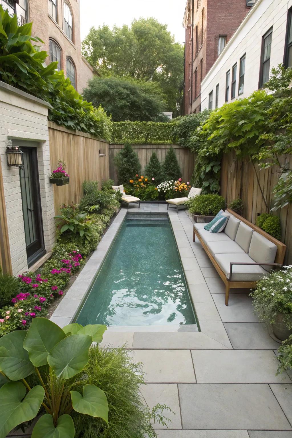 A smart and stylish compact pool for smaller spaces.