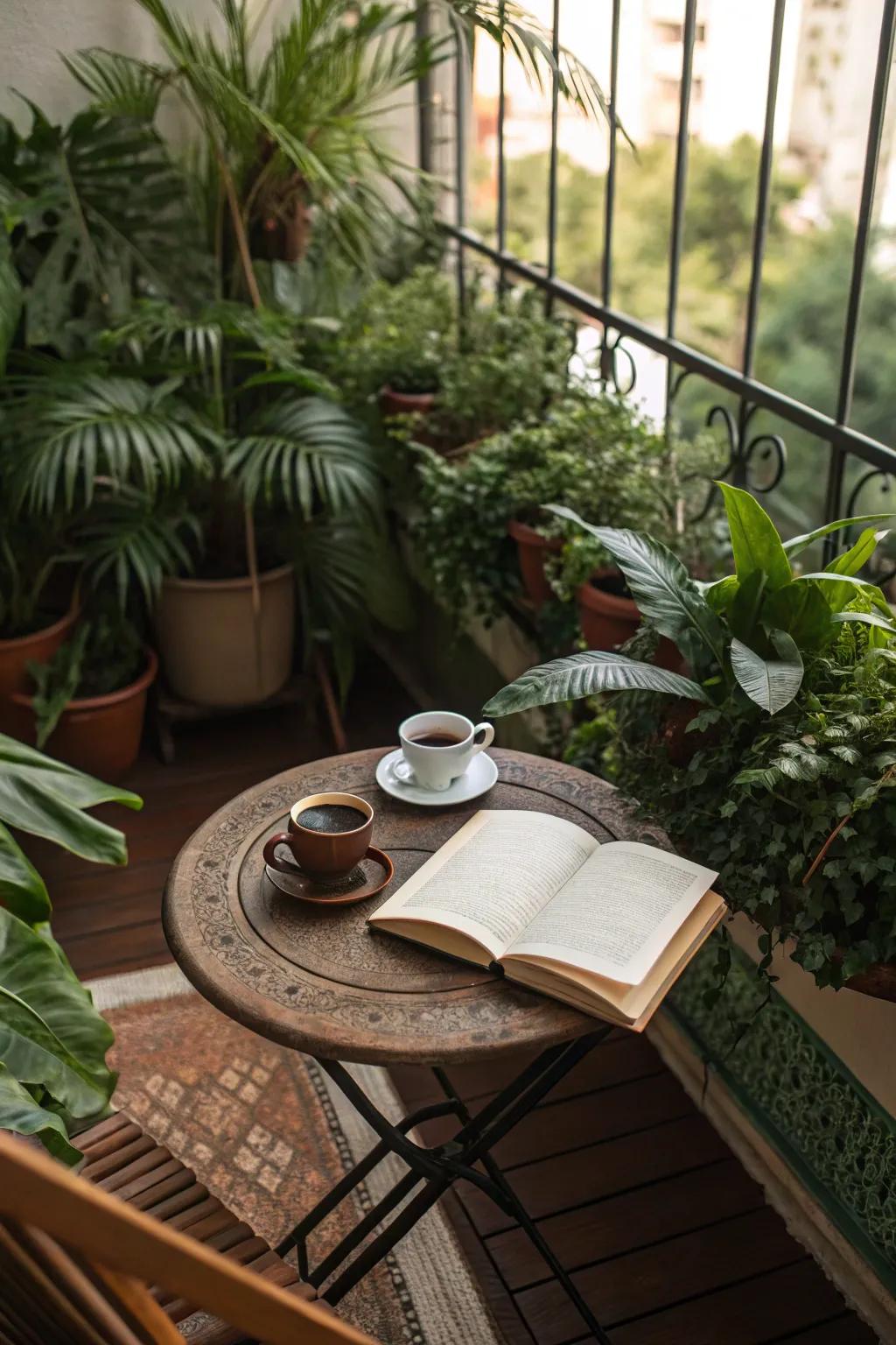 A small table provides charm and practicality to your balcony.