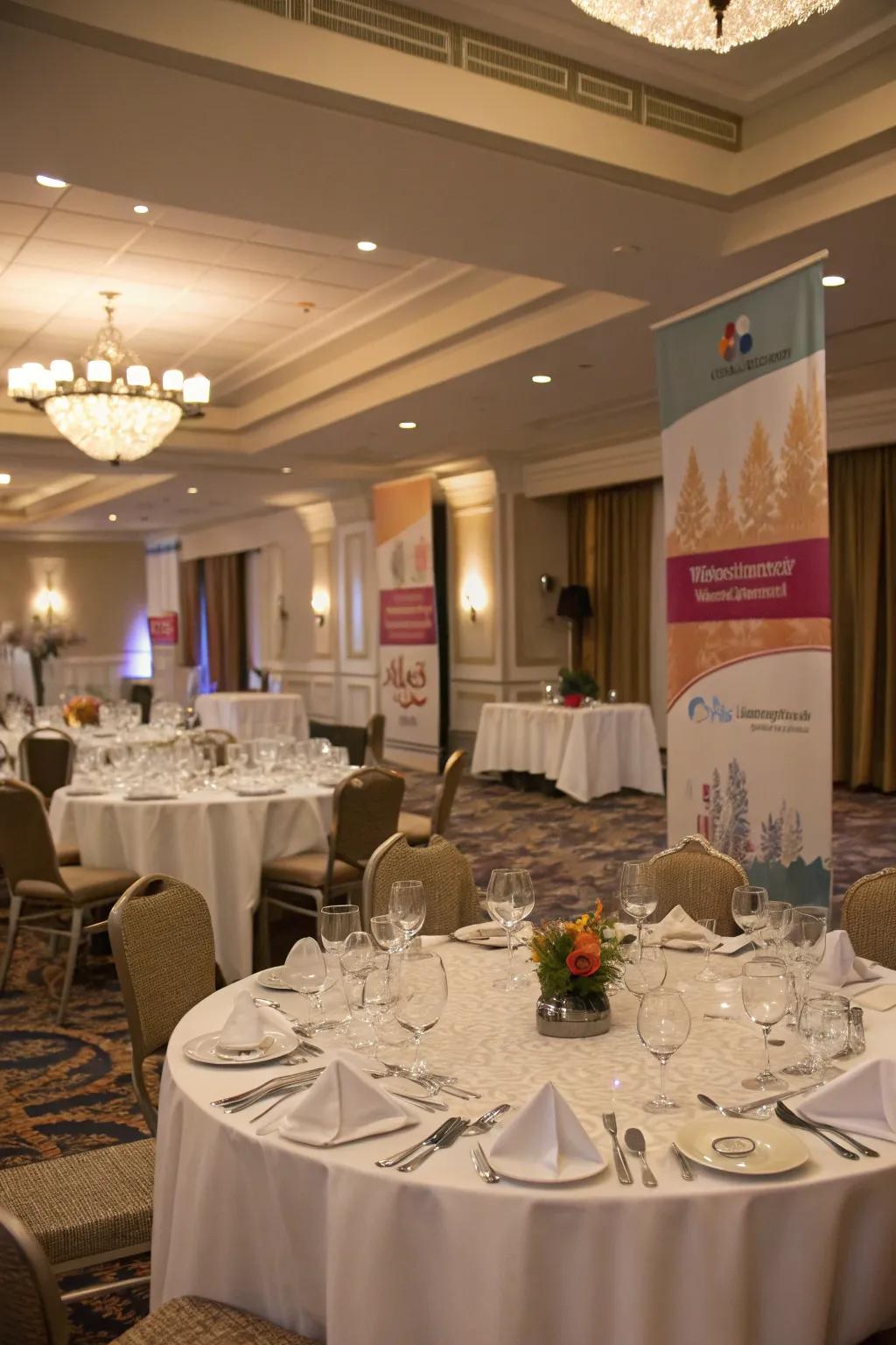 Event-inspired banners bring class to gatherings.