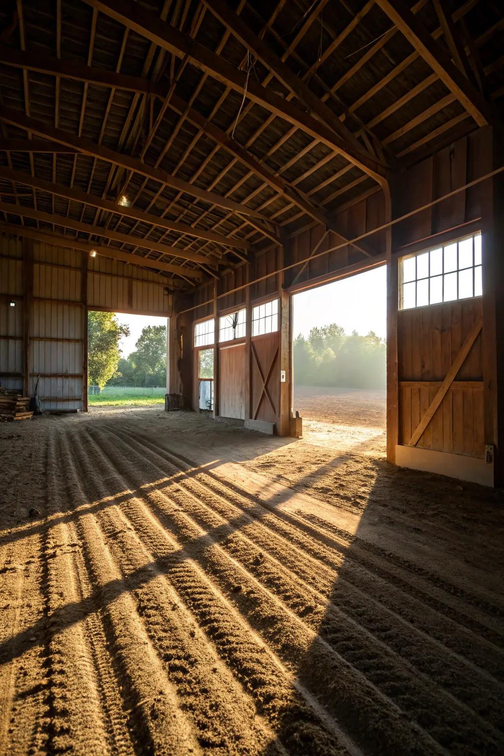 Dirt floors offer a simple and natural choice for barns.