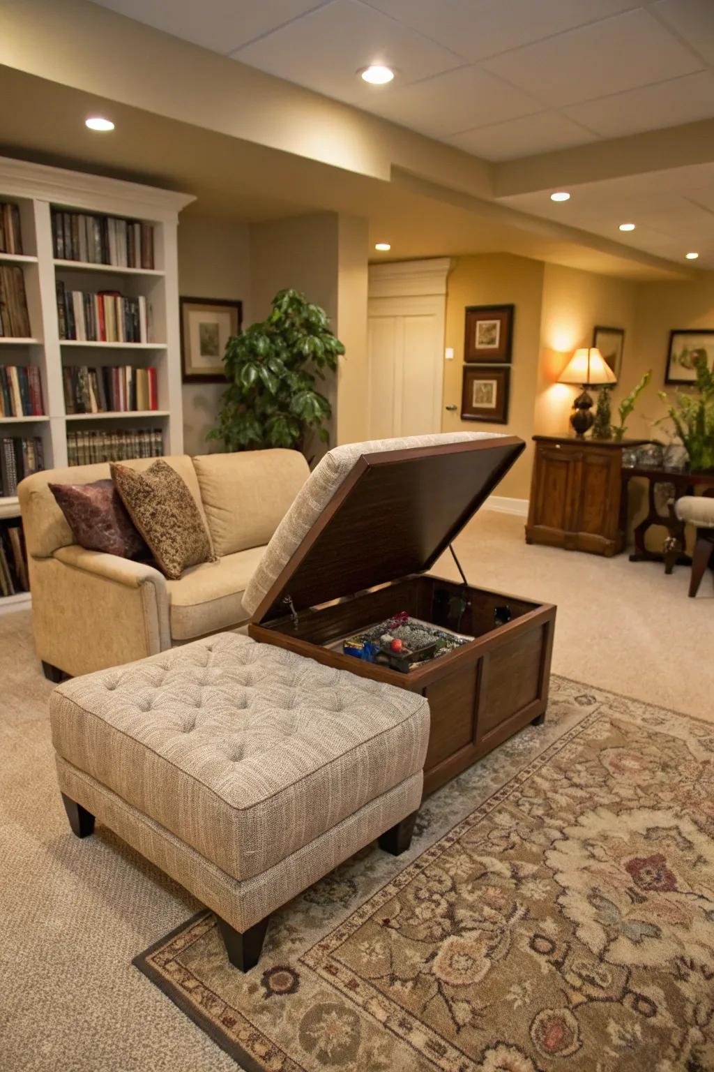 Effective storage techniques keep areas clean and organized.