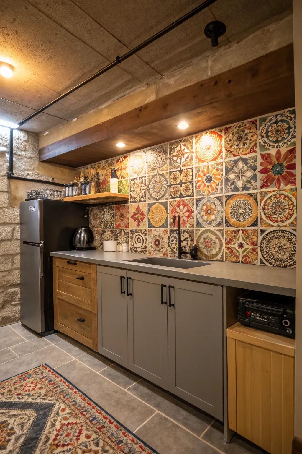A unique splash panel has the ability to elevate the aesthetic of your kitchenette.