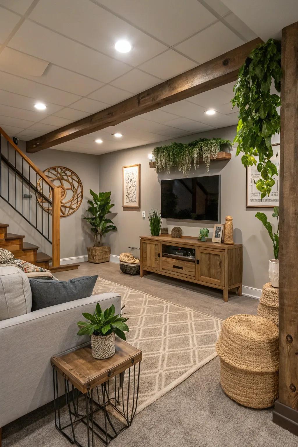 Walls painted greige give a versatile background for various design styles.