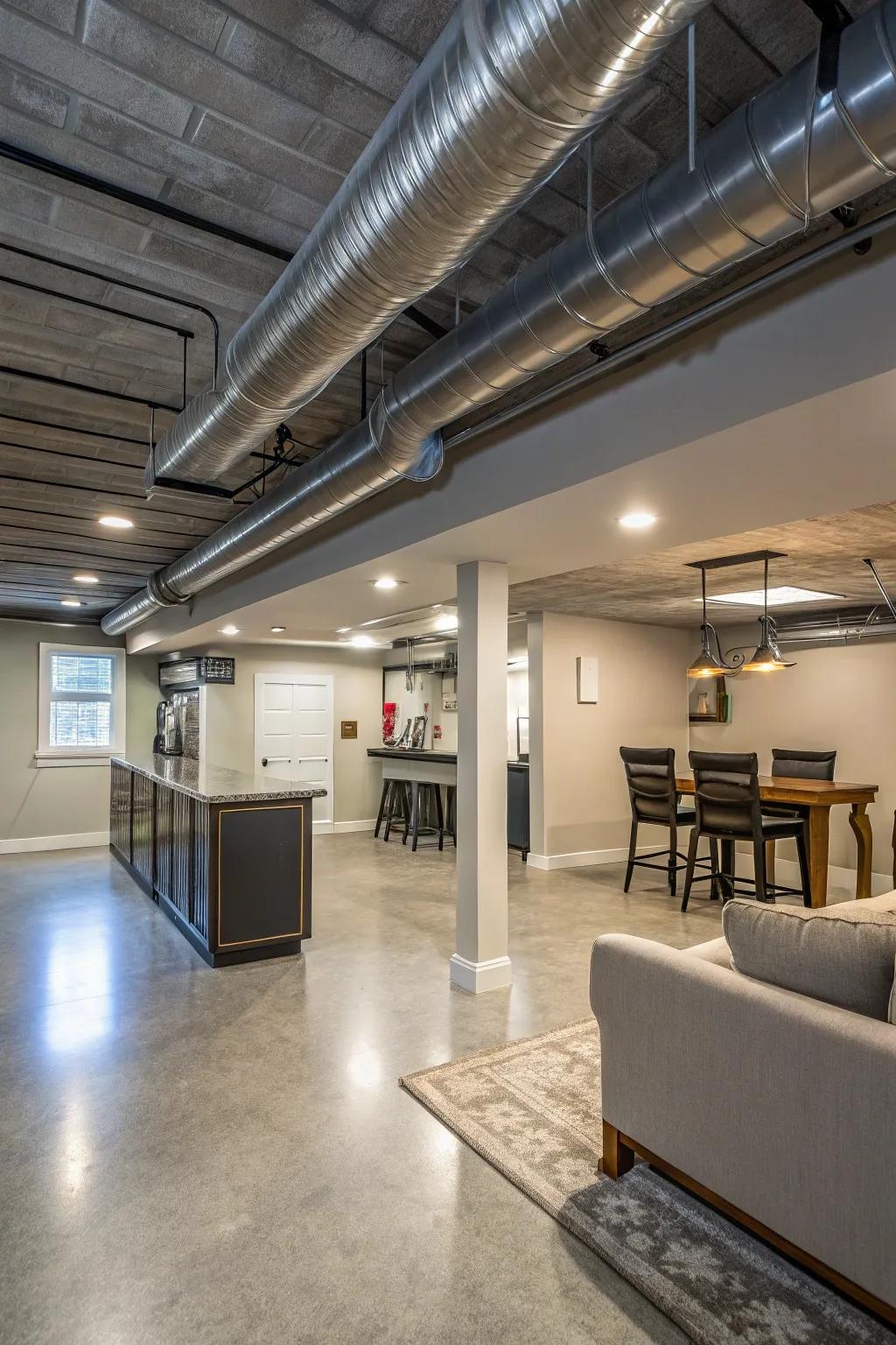 Extending your air conditioning system to the basement ensures year-round comfort and air flow.