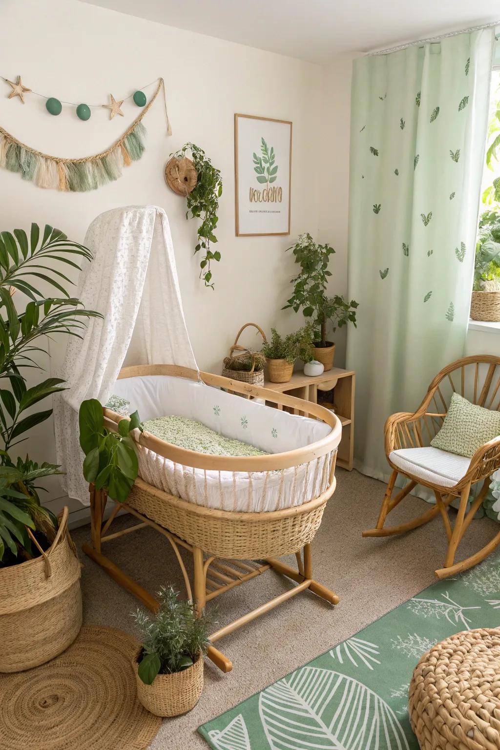 Sustainable choices with an eco-friendly bassinet.