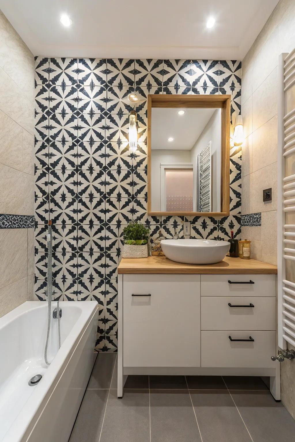 Geometric patterns add a bold modern twist.