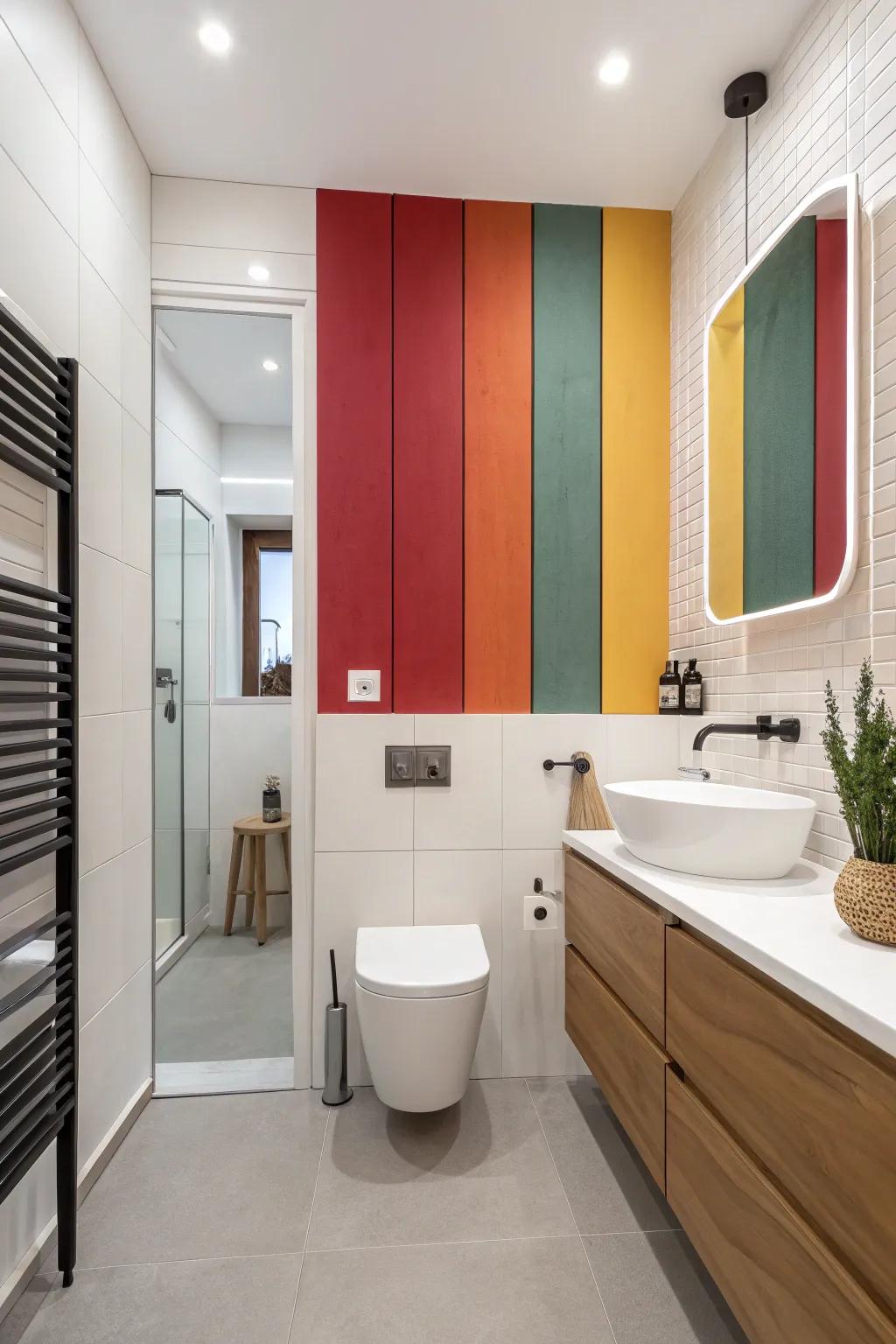 Create a statement with striking emphasized wall paneling.