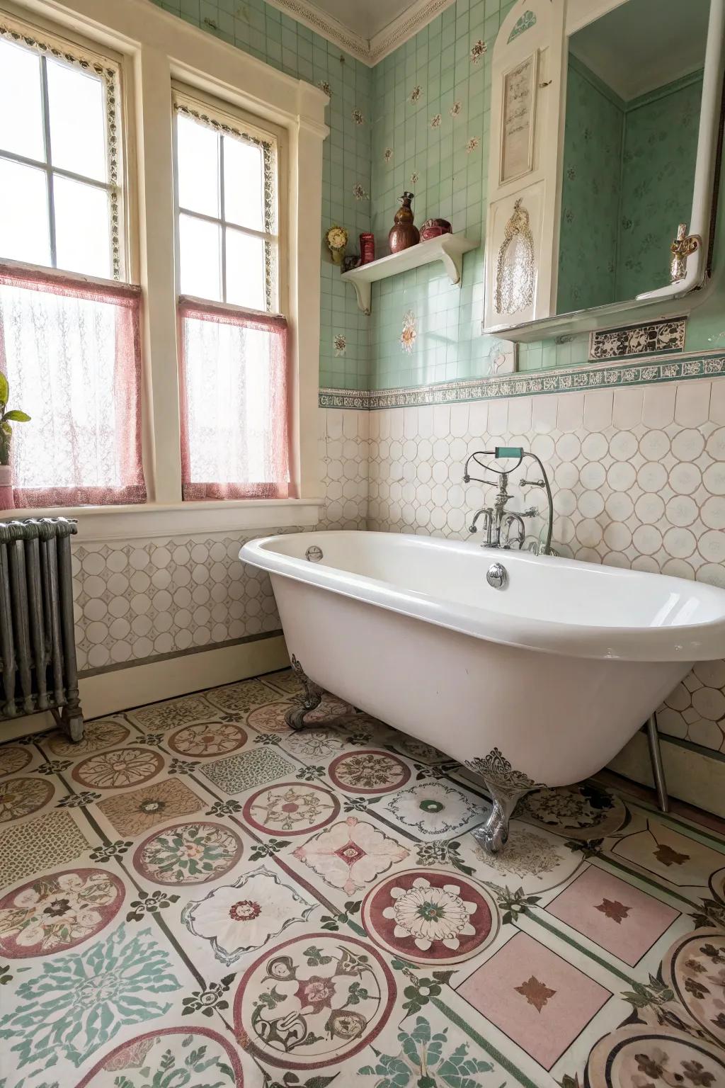 A classic footed soak brings vintage charm to this bathroom.