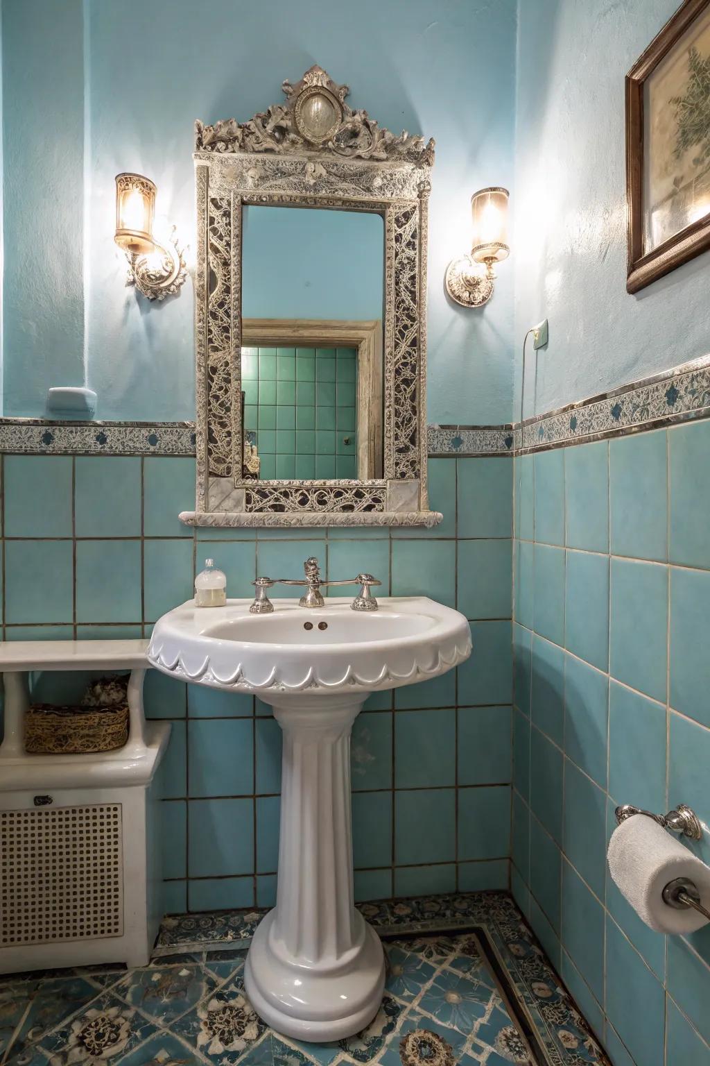 Reflective surfaces can inject both style and extensiveness into your bathroom.