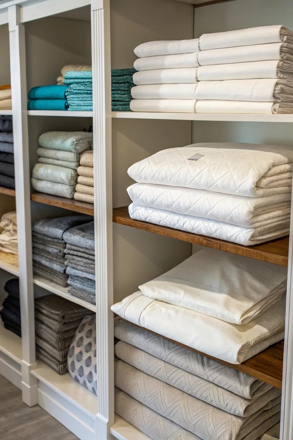 Customizable shelving devices provide adaptable storage solutions.