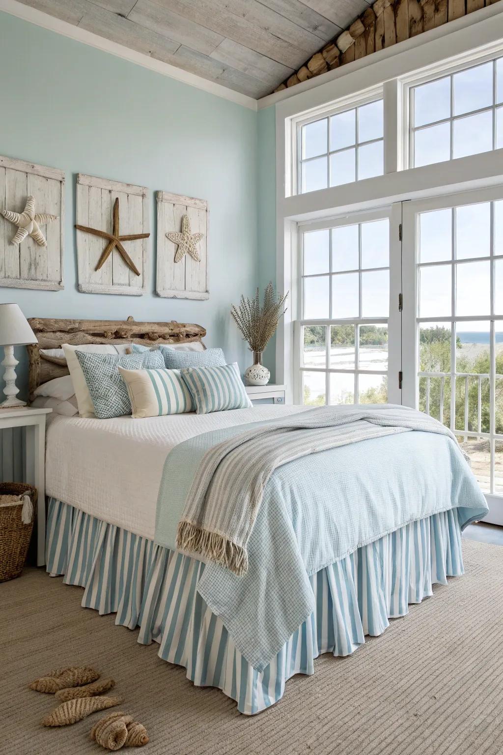 Patterned bed skirts can contribute a playful element to your bedroom's appearance.
