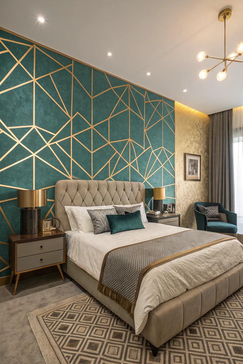Geometric patterns inject a touch of contemporary flair.