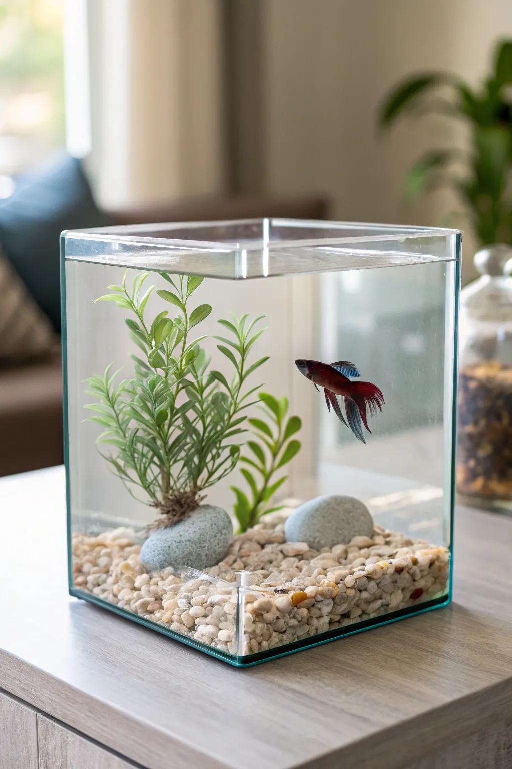 Simple layouts accentuate your betta's inherent charm.