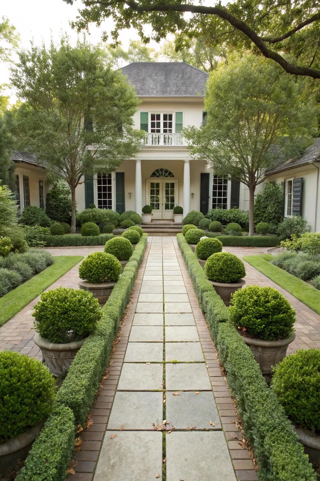 Find balance and peace in a symmetrically designed garden.