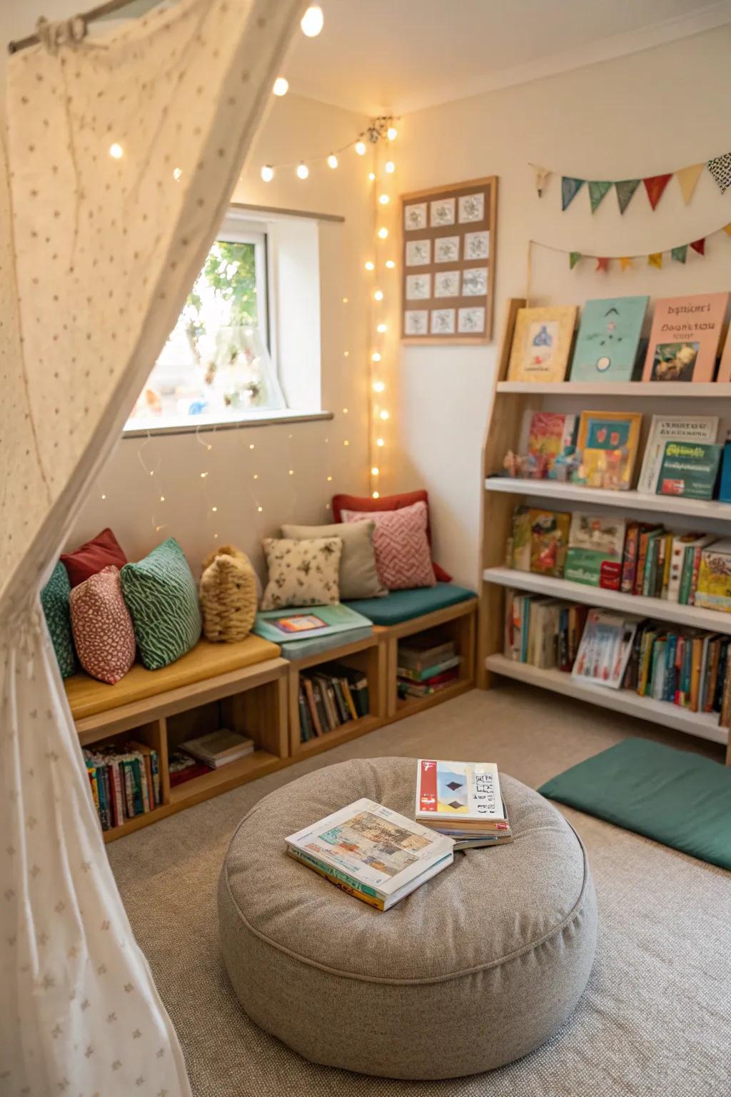 Encourage a love for reading with a comfortable and inviting space.