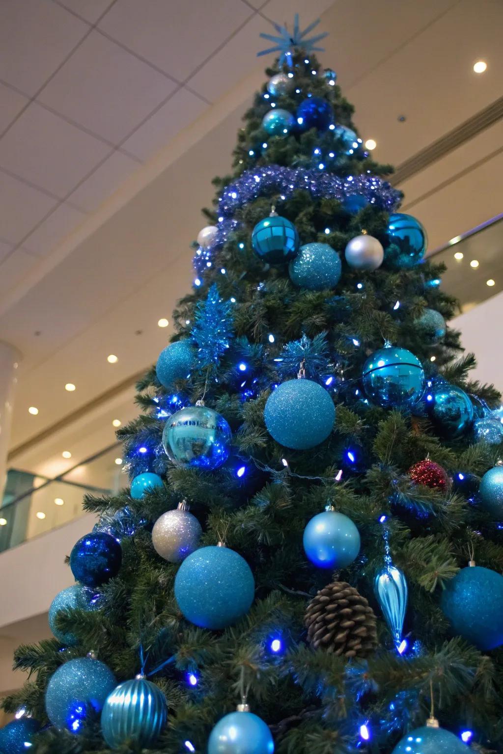A monochrome azure masterpiece Christmas tree.