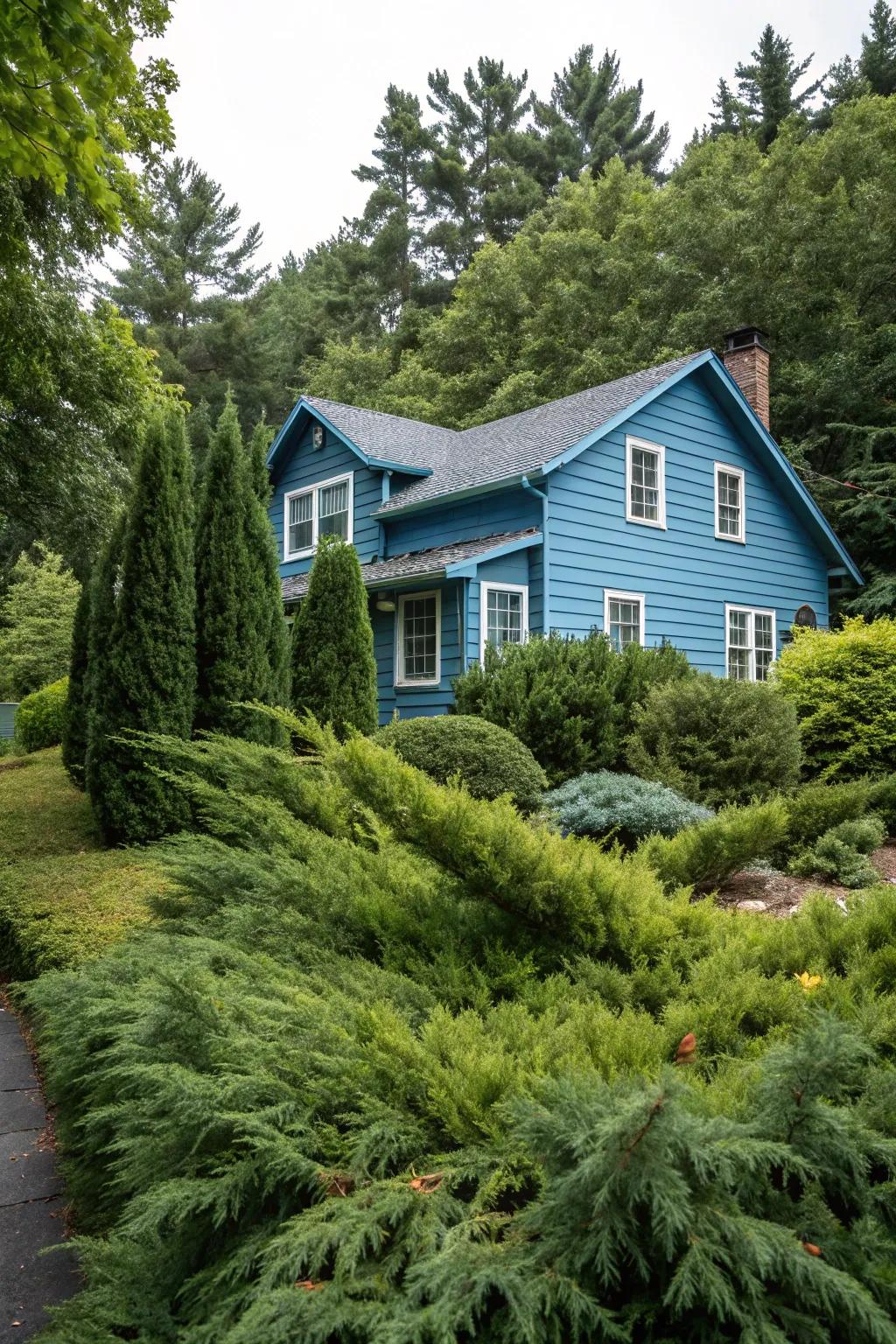 Evergreen shrubs provide year-round interest and beauty.