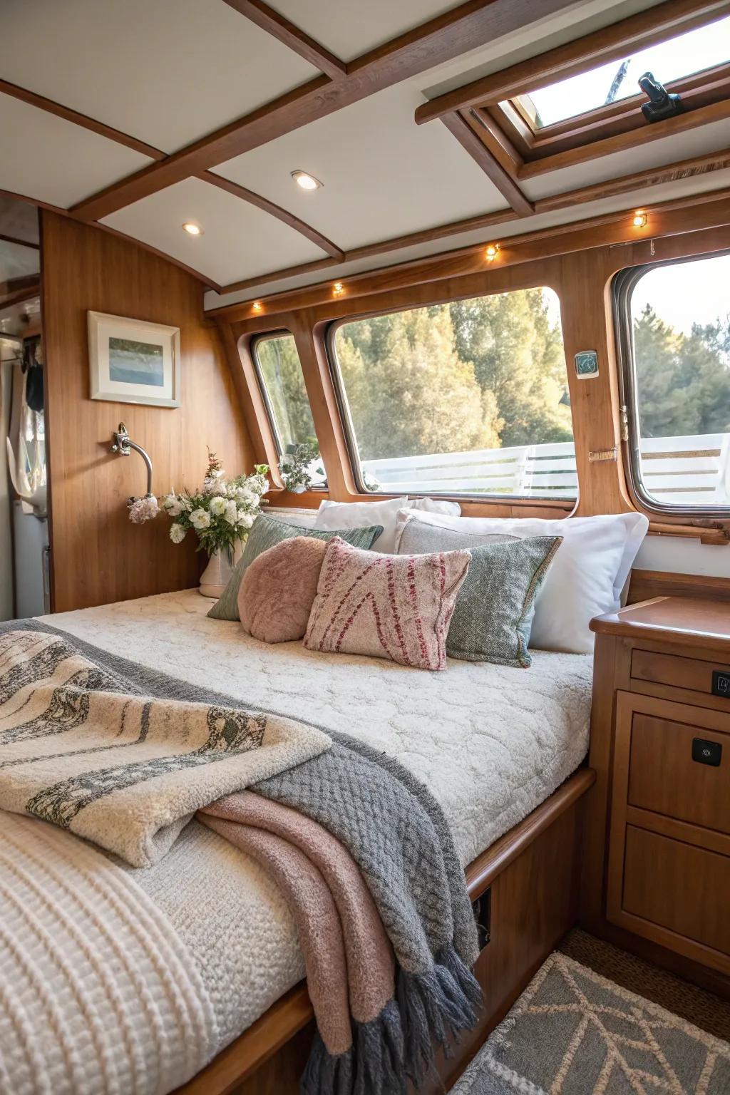 Layered textures bring coziness and comfort to your sleeping quarters.