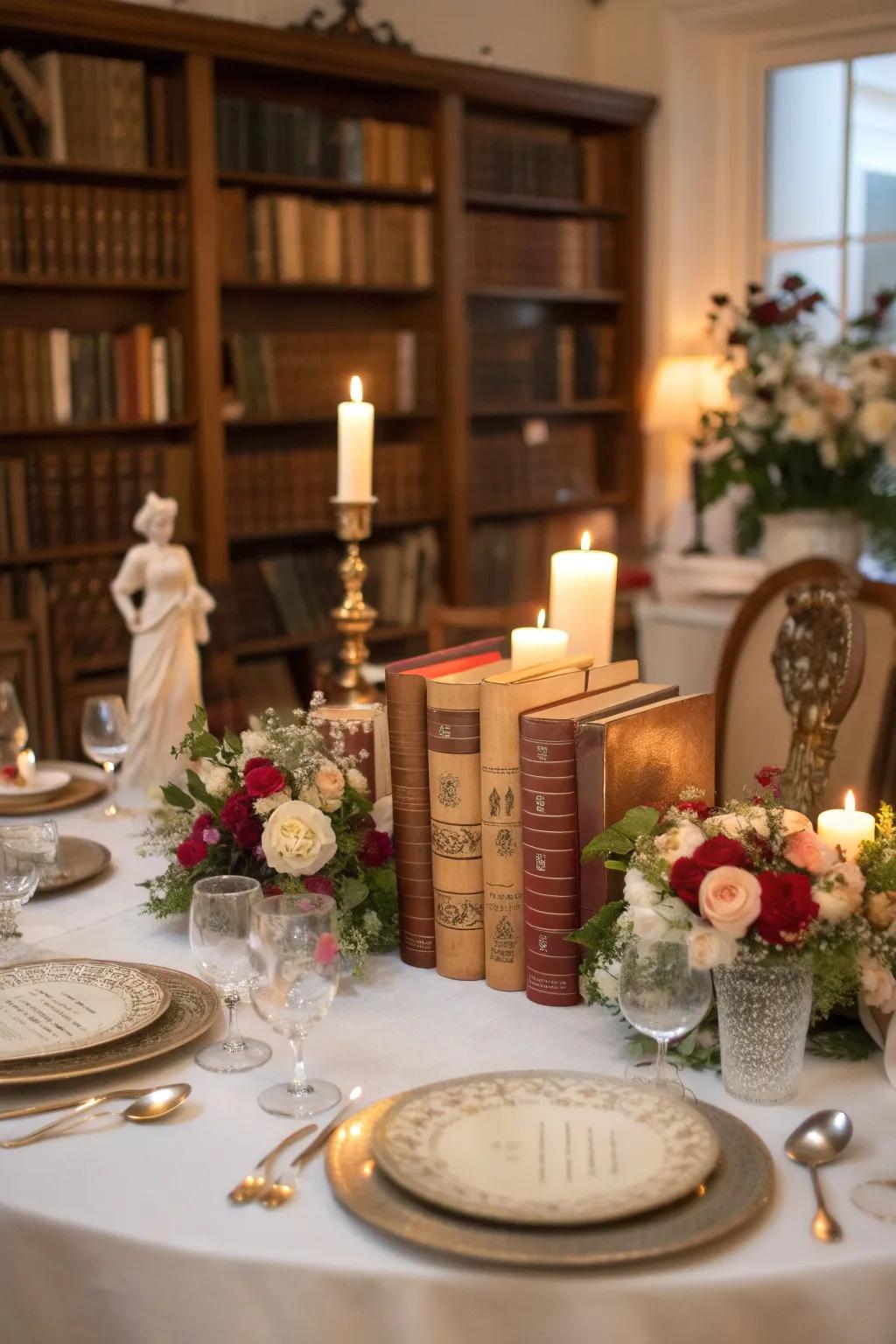 A literary-inspired table setting for a sophisticated touch.