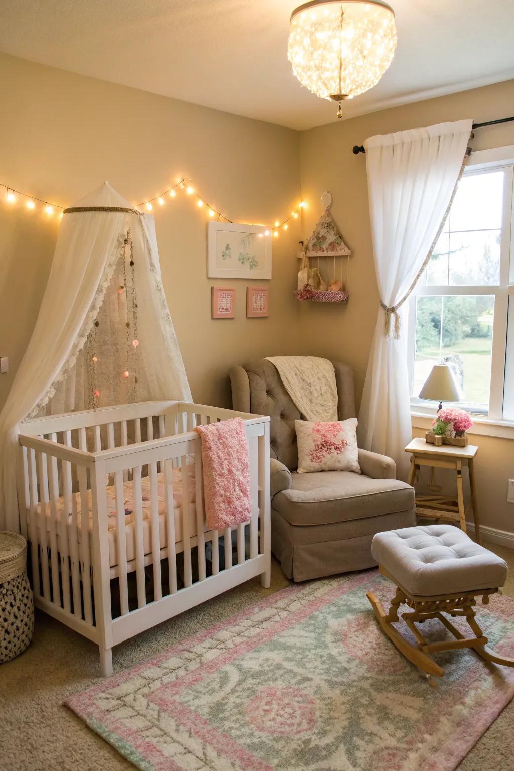 Practical furnishings usher style and practicality to the nursery.