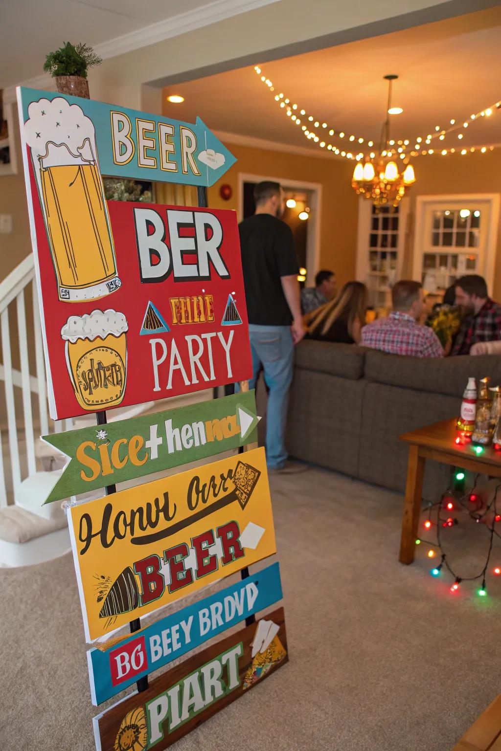 Creative signage adding character to the celebration.