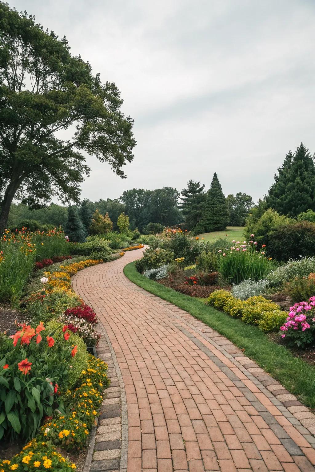 Stone block trails impart structure and charm in garden settings.