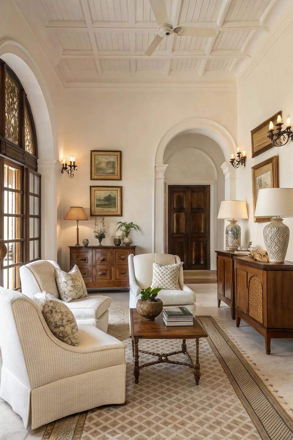 Calm tones create a relaxing and serene ambiance.