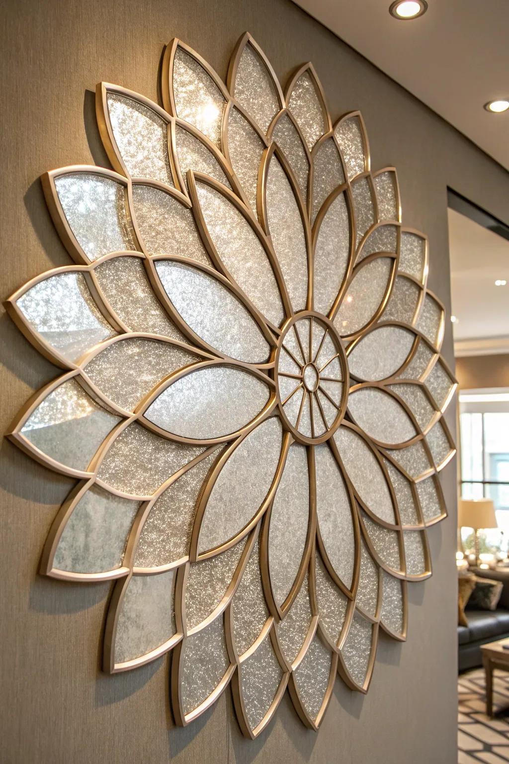 Floral mirror motifs give any room reflective beauty.