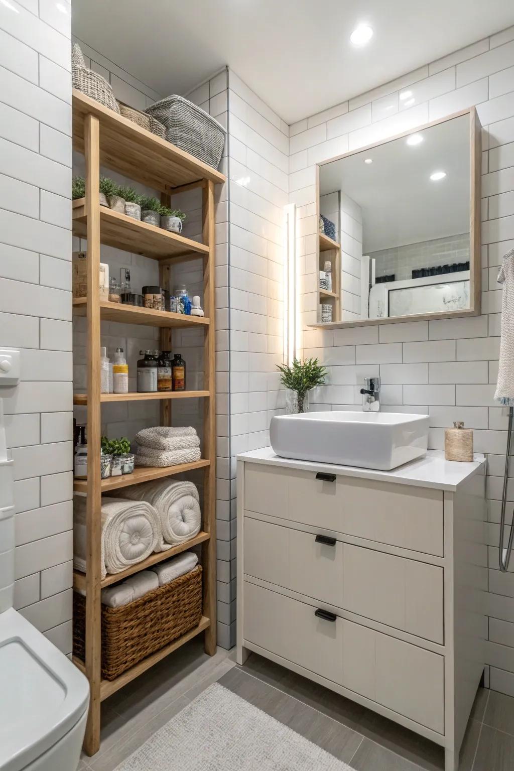 Efficient storage keeps your bathroom tidy and stylish.