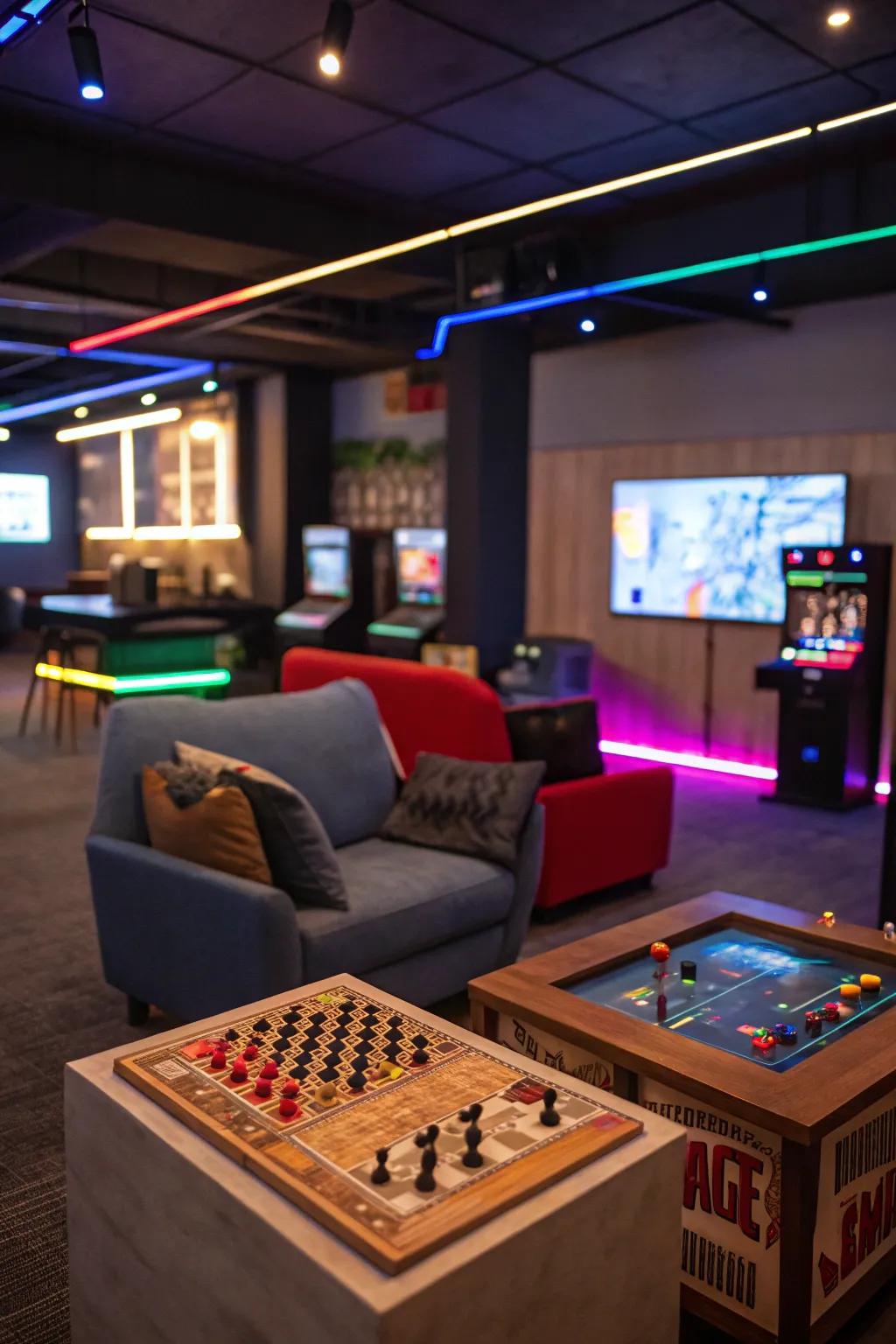 Intelligent illumination crafts adaptable environments in your gaming space.