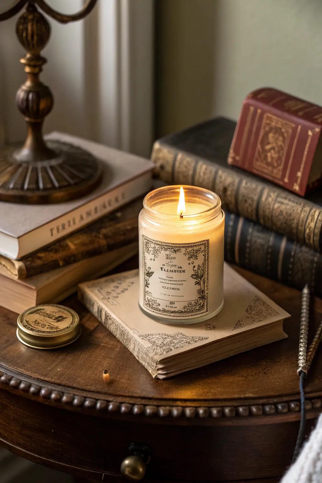 Retro candle labels that infuse timeless charm into your décor.